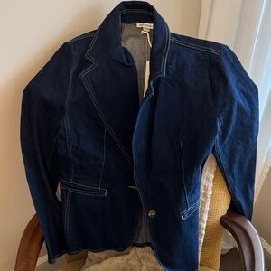 Free Assembly Dark Blue Denim Blazer